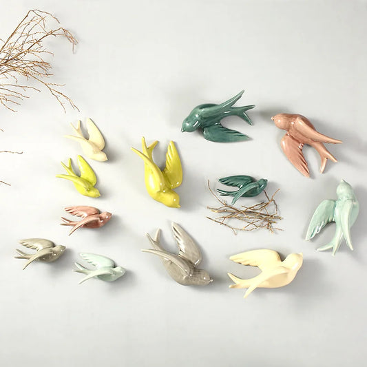 Decorbites™ Fliegender Vogel Keramik Wandornament Simulation Raumdekoration Innenakzent