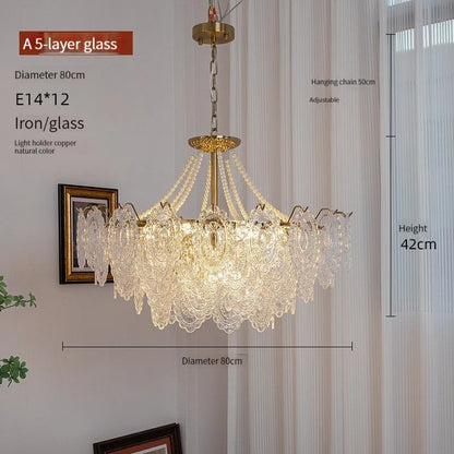 Decorbites™ Klar-Glas-LED-Kronleuchter: Moderner französischer Stil für Wohnzimmer, Schlafzimmer, Küche.