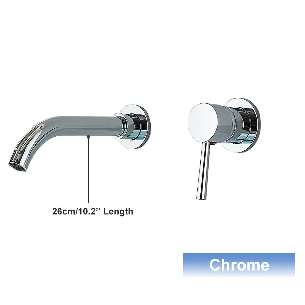 DecorBites™ Gold Wall Mounted Basin Faucet with 360° Rotation - Dual Hole Mixer Tap