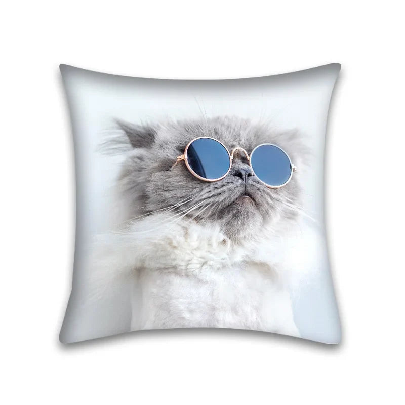 Decorbites™ Niedliches Katzen-Anime-Kissenbezug – 45x45 cm Cartoon-Hussenbezug für Zuhause und Büro