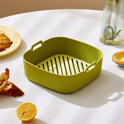 Decorbites™ Heißluftfritteuse-Ofen-Backblech-Hühnerkorb-Matte Silikon-Topf-Grillpfanne