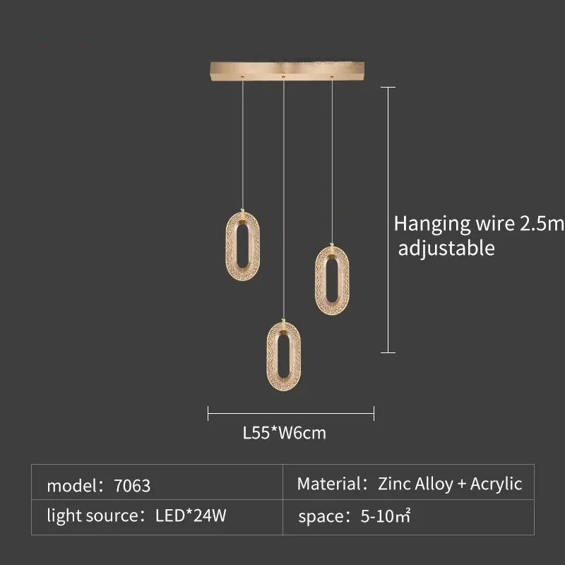 Decorbites™ Kristallringe-Kronleuchter: Treppenhaus Luxus-LED-Beleuchtungskörper