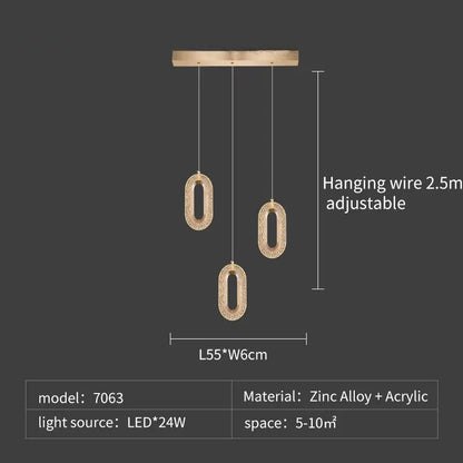 Decorbites™ Kristallringe-Kronleuchter: Treppenhaus Luxus-LED-Beleuchtungskörper