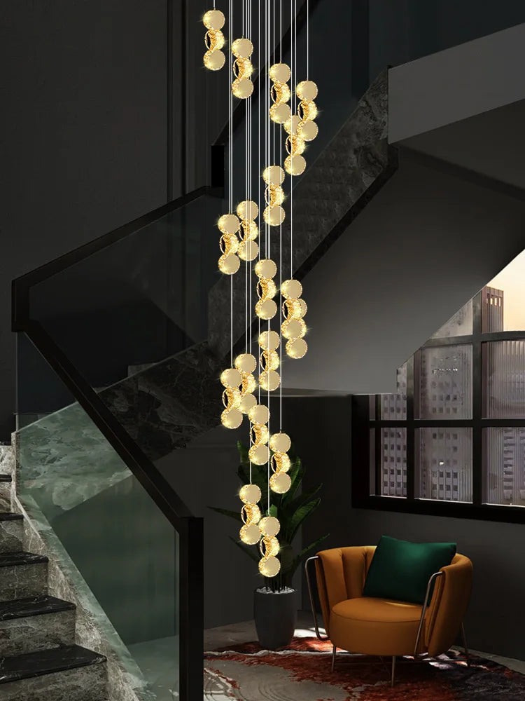 Gold Crystal Pendant Lamp 45-Head Design