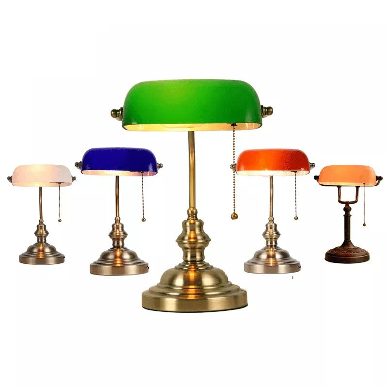 Decorbites™ Glas-Bankier-Lampenschirm – Elegante Lampenschutzabdeckung in Grün/Blau/Bernstein/Weiß