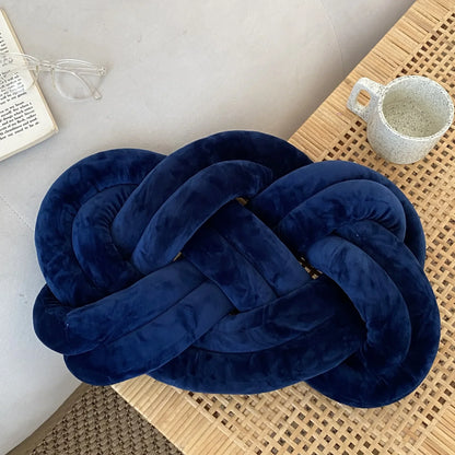 DecorBites™ Handmade Knot Throw Pillow Back Cushions Blue Sofa Car Home Office Decor