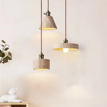 Decorbites™ LED Gelbe Travertin-Stein-Hängeleuchten | Wabi Sabi Vintage Hängelampe