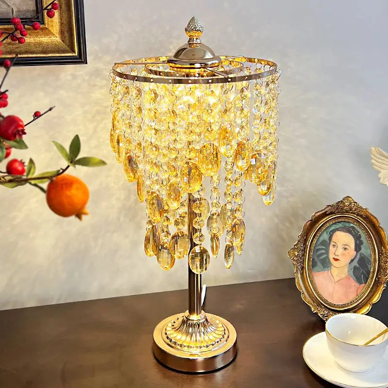 Decorbites™ Kristallglas-Tischleuchte mit rundem Sockel für Schlafzimmer und Wohnzimmer