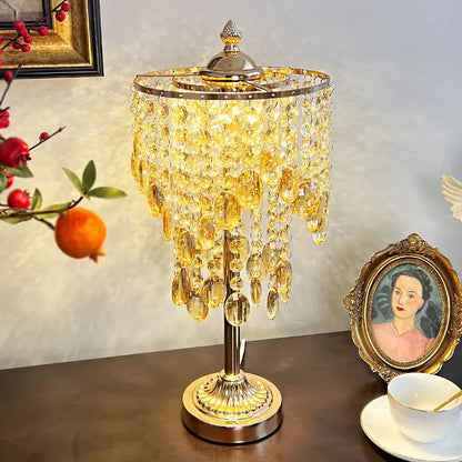 Decorbites™ Kristallglas-Tischleuchte mit rundem Sockel für Schlafzimmer und Wohnzimmer