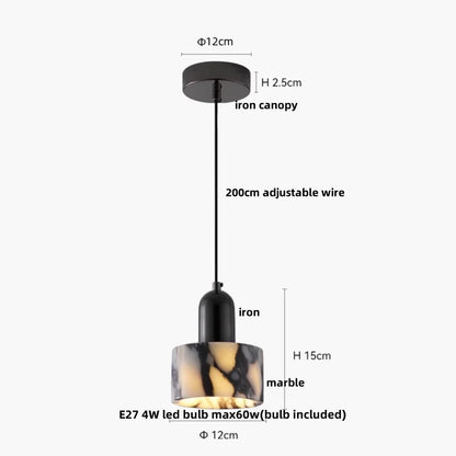 DecorBites™ Copper Yellow LED Pendant Light Fixture for Dining Room and Kitchen