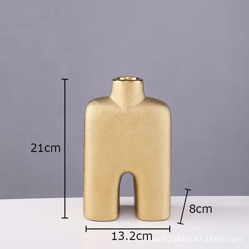 Gold Ceramic Desk Vase
