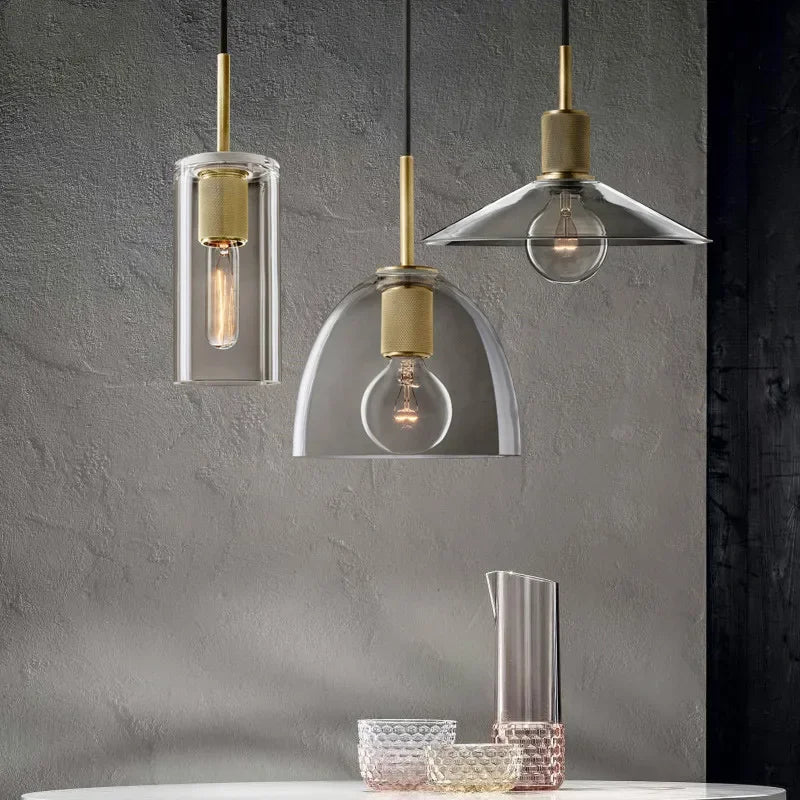 Decorbites™ Klar-Glas-LED-Pendantleuchte Gold-Metall-Chandelier MarshalAsLED Hängelampe