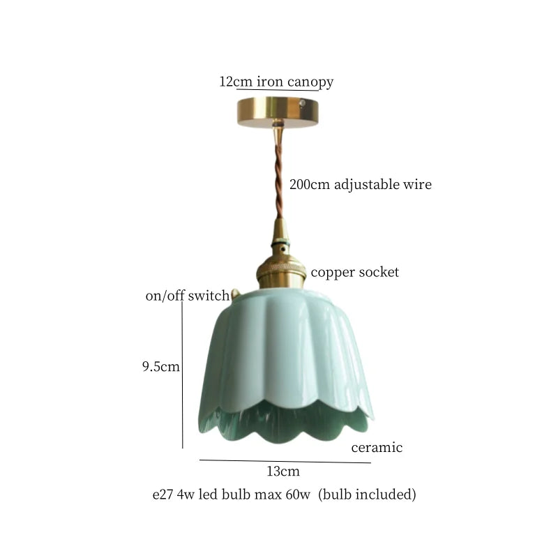 Decorbites™ Grüne Keramikkeramik Vintage LED-Hängeleuchte für Heimdekoration und Atmosphäre