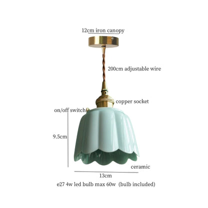 DecorBites™ Cyan Ceramic LED Pendant Light for Loft Cafe Bar Decor