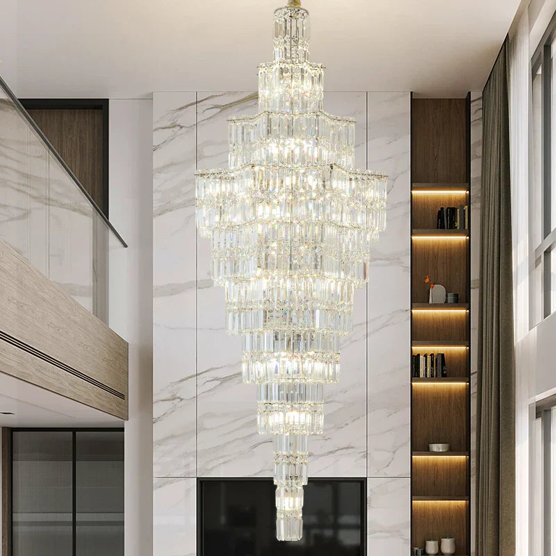 Decorbites™ Kristall-Treppenhaus-Lüster: Luxuriöser europäischer Stil für das Wohnzimmer einer Villa