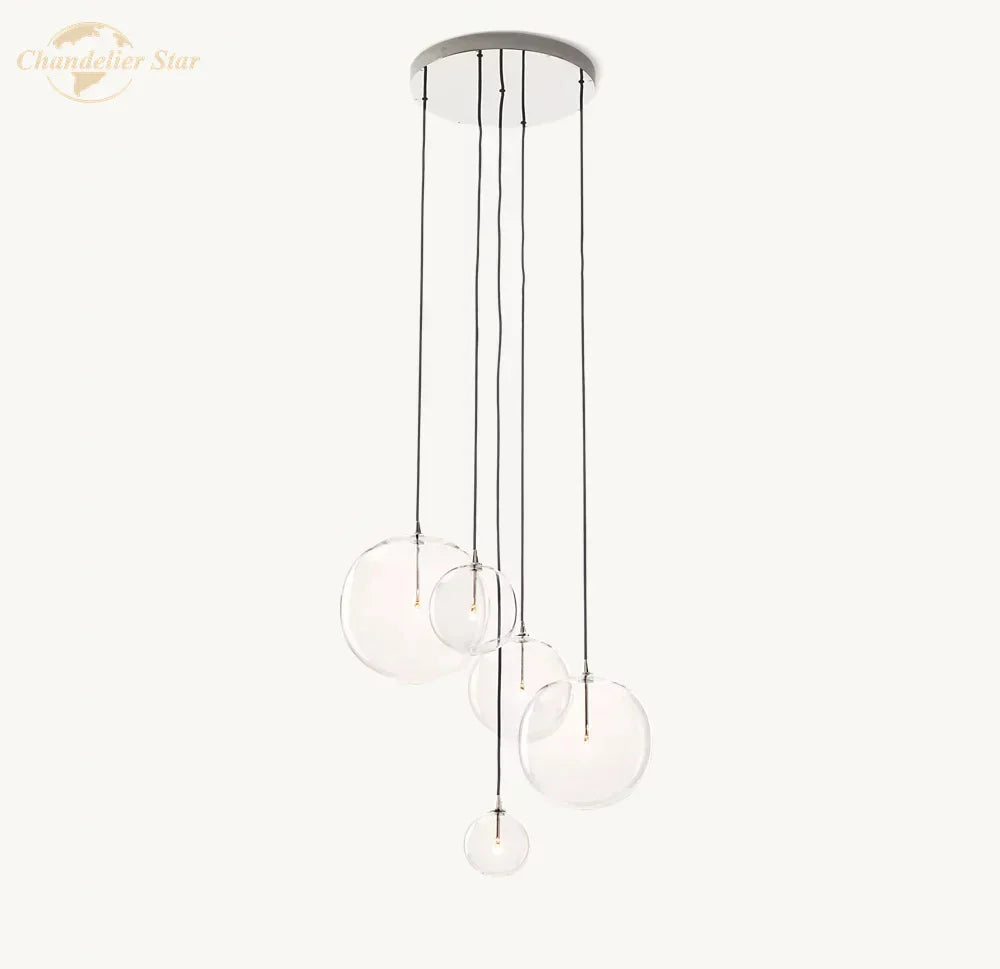 Decorbites™ Klare Glasgloben-Cluster-Kronleuchter Pendelleuchten für Wohnzimmer und Treppenhaus