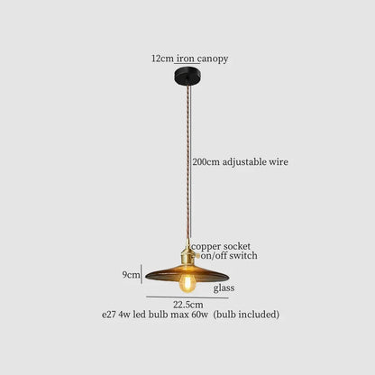 Decorbites™ LED Bernstein-Glas-Hängeleuchte – Amerikanischer Vintage-Stil für die Hausdekoration