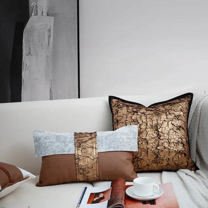 DecorBites™ Italian Light Luxury Brown Cushion Cover for Sophisticated Home Decor.