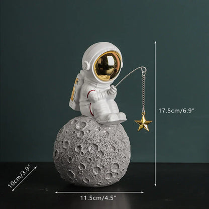 Decorbites™ elektrovergoldete goldene Astronauten-Figuren, kreative Wohnraumdekoration & Geschenke