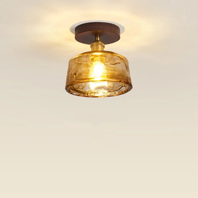 DecorBites™ Copper Wood LED Ceiling Lamp Modern Indoor Lighting Fixtures