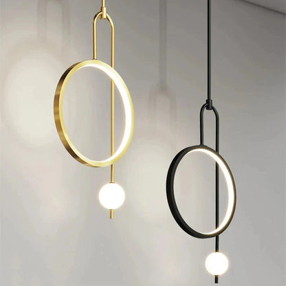 Decorbites™ Goldener Schwarzer Ring Glasball LED-Pendant-Leuchter