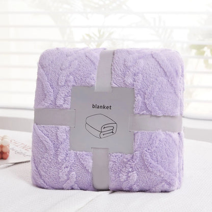 DecorBites™ Cozy Jacquard Plush Blanket: Soft Winter Sofa Throw, Office Travel Nap Shawl