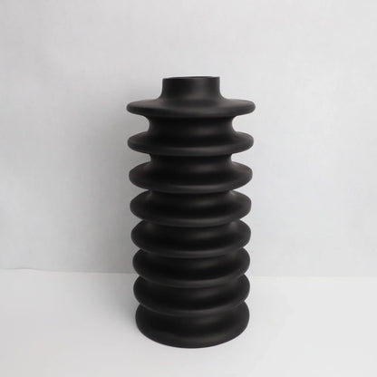 DecorBites™ Geometric Circle Spiral Black Resin Vase - Home Decor Flower Pot