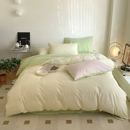 Decorbites™ Baumwoll-Bettwäsche-Set für Queensize-Bett: Bettbezug, Laken, Steppdeckenbezug, Kissenbezüge – Weich & Bequem
