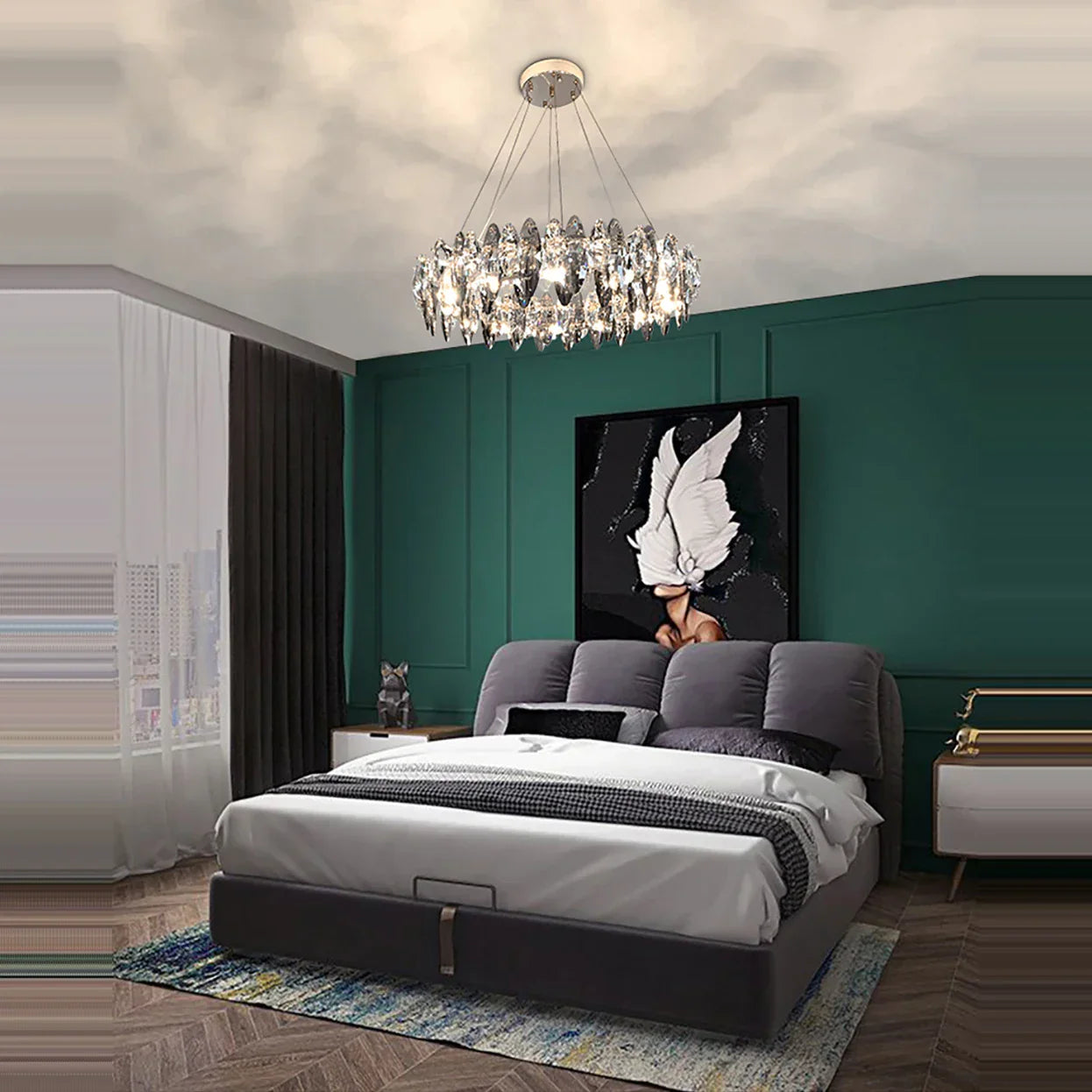 Decorbites™ Kristall dimmbare LED-Pendantleuchten: Moderne Innenraum-Kunsthängeleuchten
