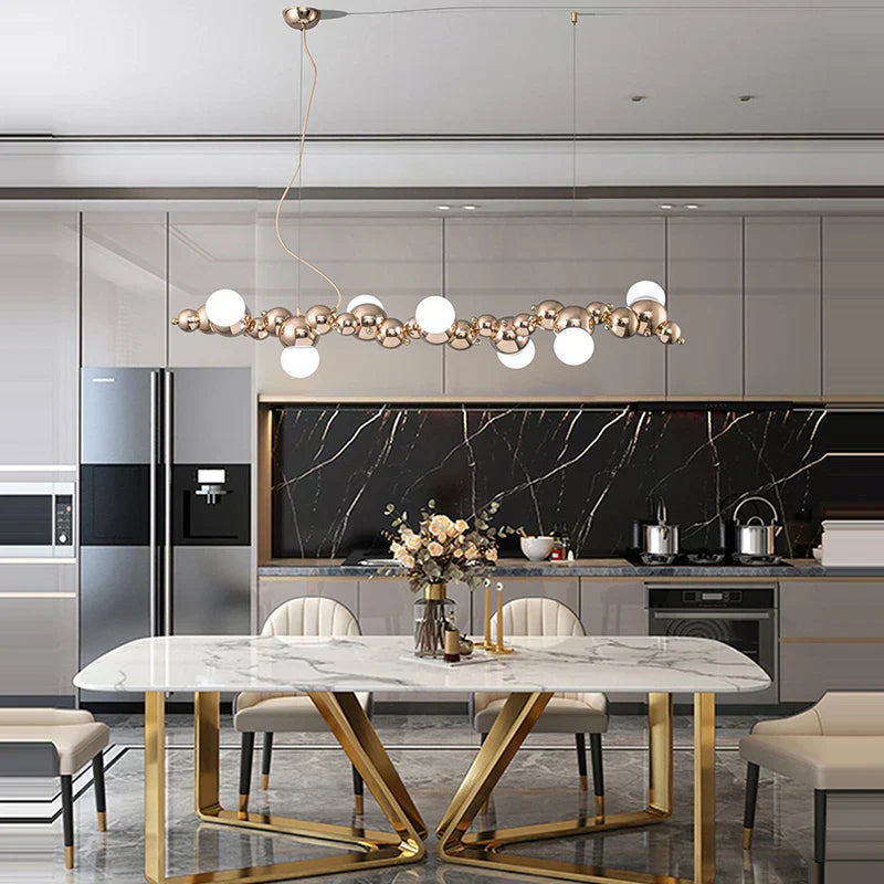 Decorbites™ Dimmbare LED-Hängeleuchte für das Wohnzimmer - Gold Silber Leuchte