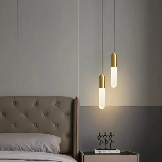 Decorbites™ Gold LED-Hängeleuchte für Schlafzimmer- und Küchenbeleuchtung – Anhänger mit langem Kabel