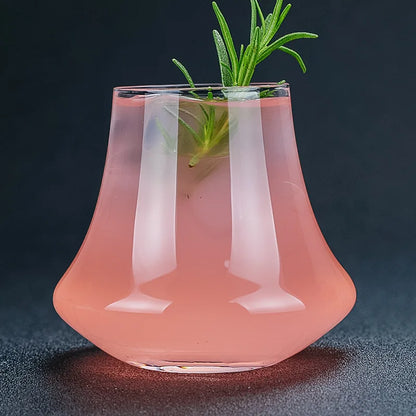DecorBites™ Crystal Whiskey Glass Tumbler | Wind Edge Shape Spirits Cup | Thick Bottom Glass