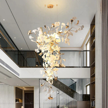 Decorbites™ Ginkgo-Blatt-Keramik-Kronleuchter: Modernes nordisches Wohnzimmer- & Hotellobby-Beleuchtung