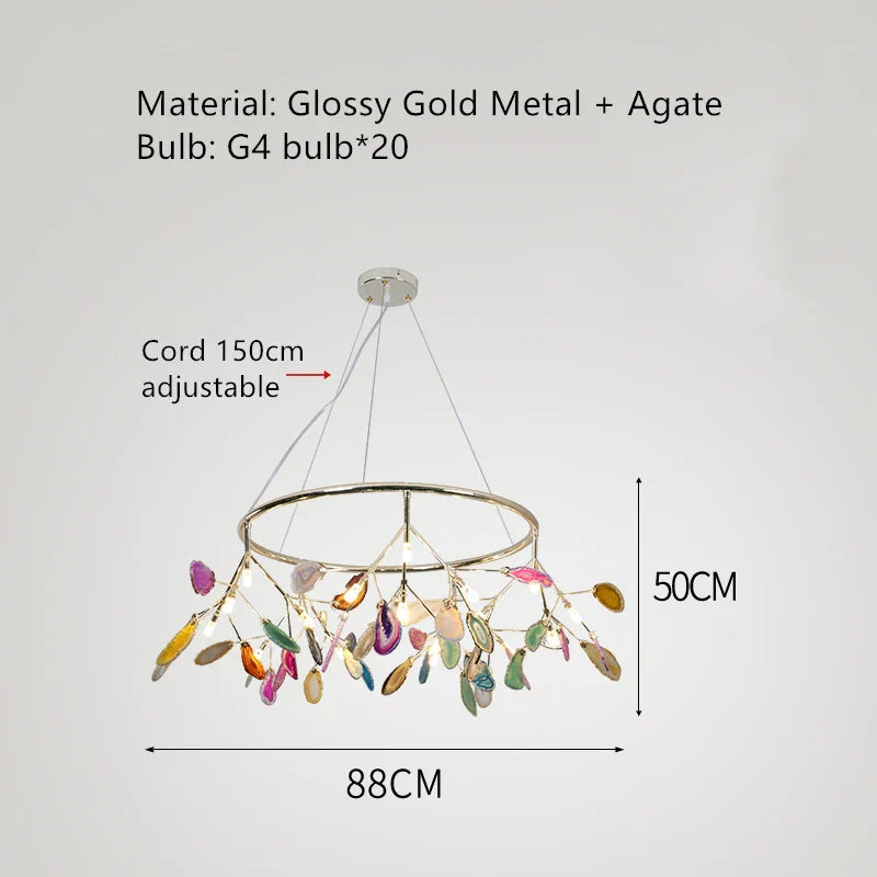 DecorBites™ Agate LED Wall Lamp Sconces Gold Metal Surface Mount E14 G4 Bulb