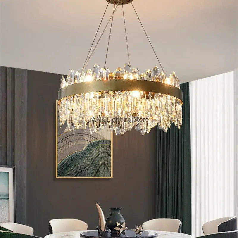 LED Crystal Pendant Light Oval 100cm Design