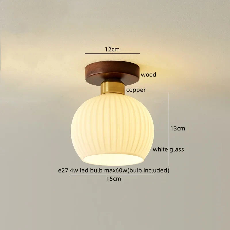Decorbites™ Baumwoll-Form LED-Deckenleuchte – Creme. Nordischer Stil, Flur Balkon Veranda Licht.