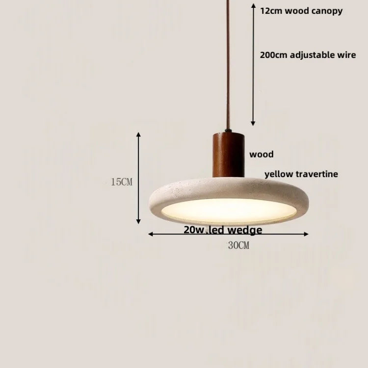 Decorbites™ Verstellbare LED-Hängeleuchte - Nordisch Modern Gelber Travertin-Marmor-Holzarmatur