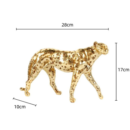 Decorbites™ Goldener Leopard Gepard Harz Tier-Skulptur Figur