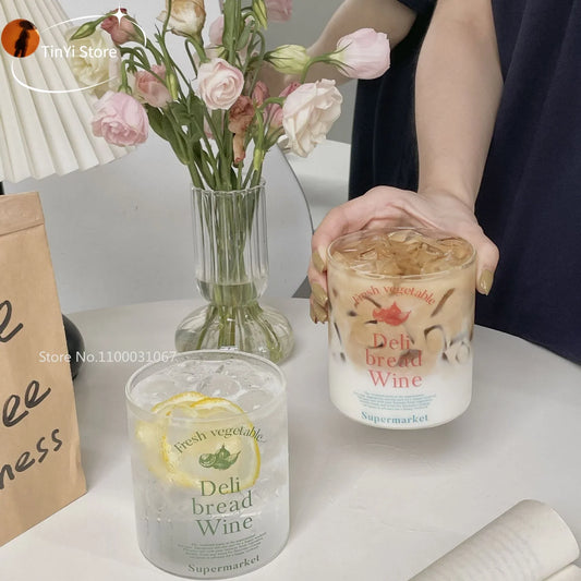 Decorbites™ Koreanische Glasbecher - 350 ml hitzebeständige Trinkgläser für Kaffee, Tee, Milch, Bier, Wasser
