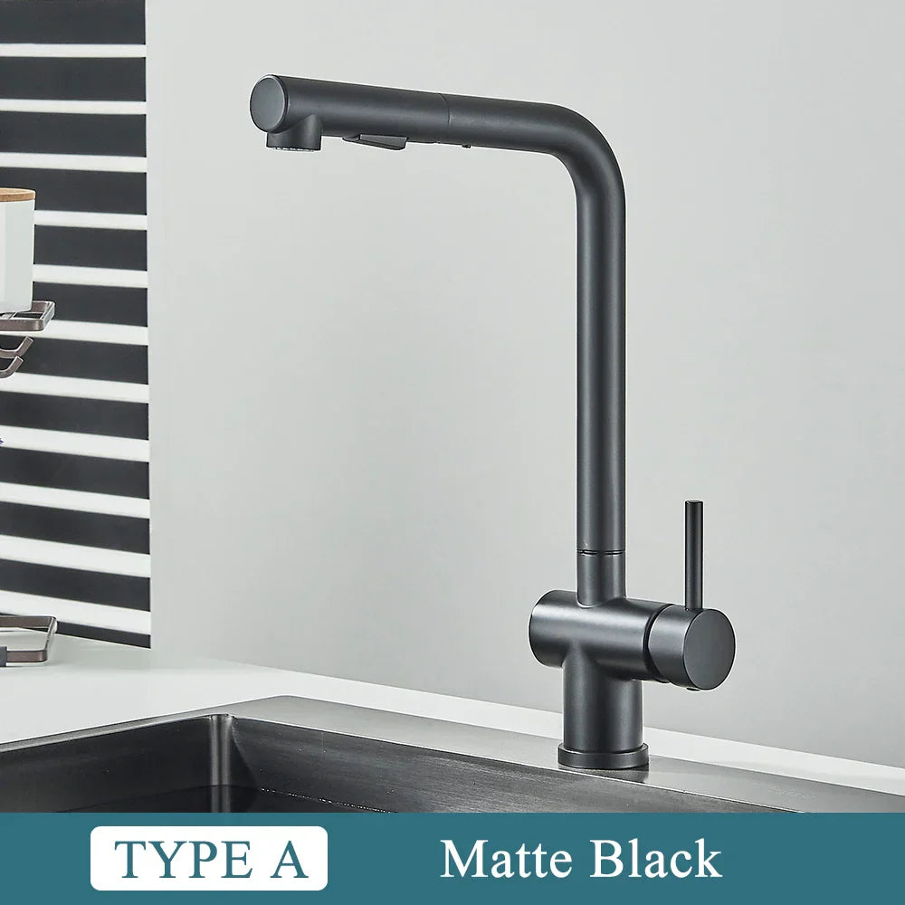 Decorbites™ Gebürsteter Nickel-Auszugsküchenarmatur Edelstahl-Wasserhahn Deckenmontage