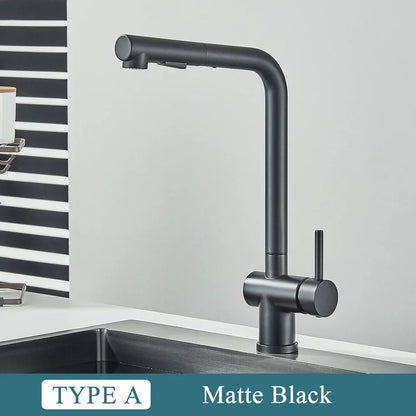 Decorbites™ Gebürsteter Nickel-Auszugsküchenarmatur Edelstahl-Wasserhahn Deckenmontage