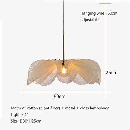 Decorbites™-Creme-Stoff-Blumen-Kronleuchter LED-Esszimmertisch-Hängeleuchte