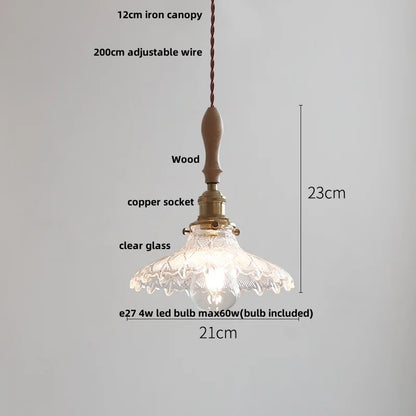 Decorbites™ Glas-LED-Pendantleuchte mit Holzgriff - Moderne nordische Hängelampe