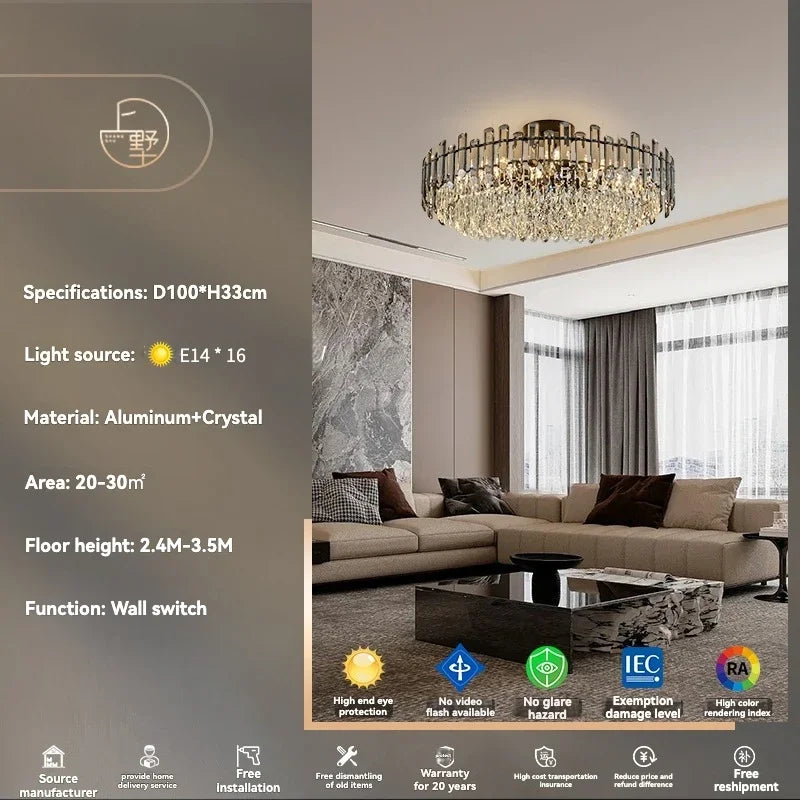 Decorbites™ Gold-Kristall-Deckenleuchter: Luxuriöser moderner LED-Hängeleuchter für die Einrichtung des Zuhauses
