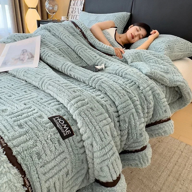 DecorBites™ Fluffy Fleece Blanket for Bed Sofa Cover Glade Cozy Warmth Blanket