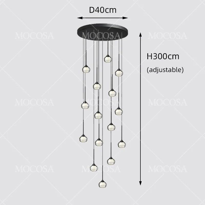 Black Water Drop Acrylic LED Pendant Light