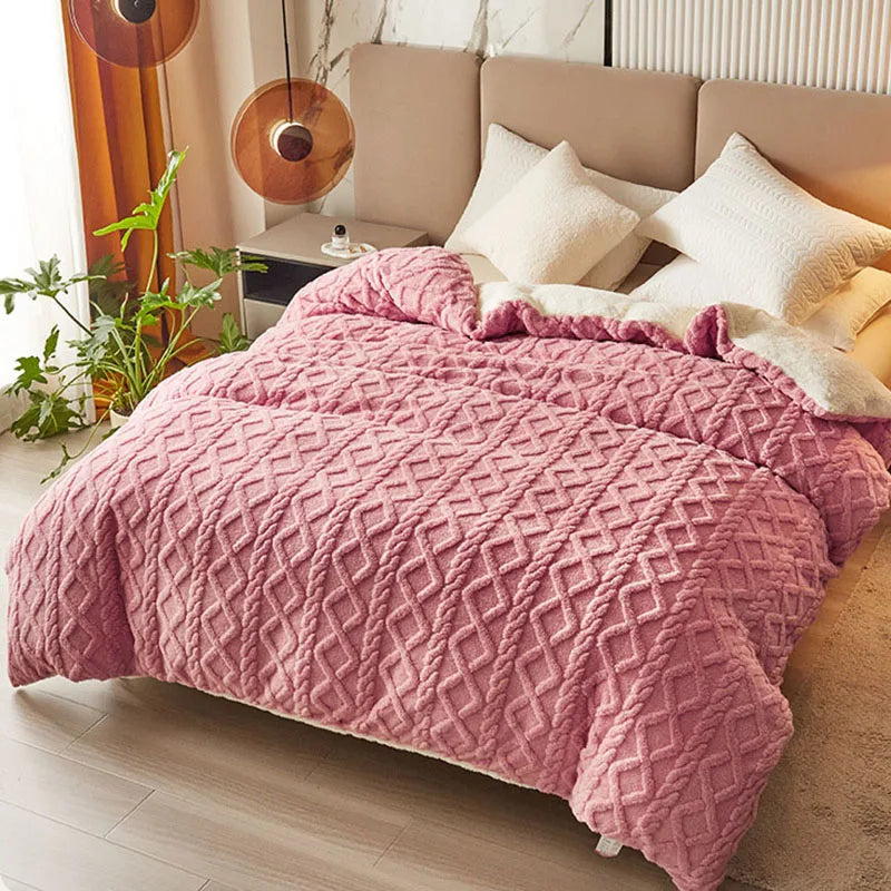 Decorbites™ Zweifach nutzbares Kaschmir-Duvet-Cover: Winterwarme Plüschdecke mit doppelseitigem Fleece