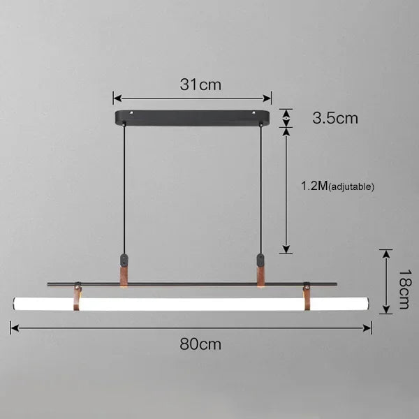 Decorbites™ Eden Moderne Schwarze Goldene Lederrohr-LED-Hängeleuchter