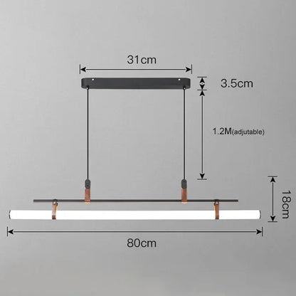 Decorbites™ Eden Moderne Schwarze Goldene Lederrohr-LED-Hängeleuchter