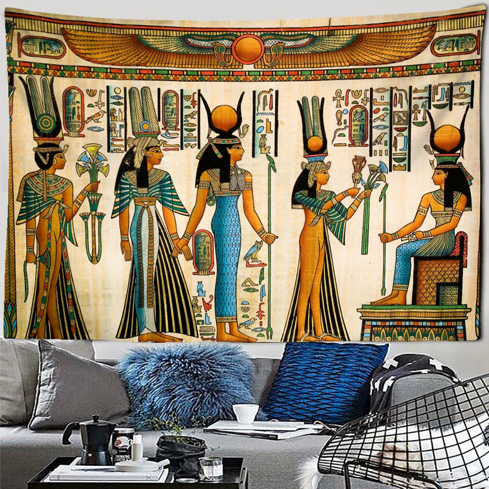 Decorbites™ Ägyptischer Pharao-Teppich Wandbehang – Boho-Hippie-Heimdekoration